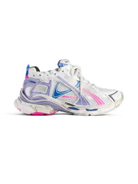 Women's Runner Sneaker  in White/lilac/neon Pink/navy