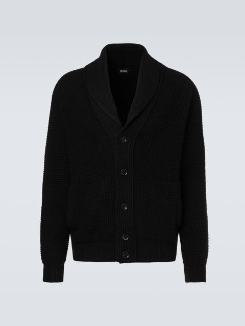 ZEGNA Waffle-knit cashmere-blend cardigan