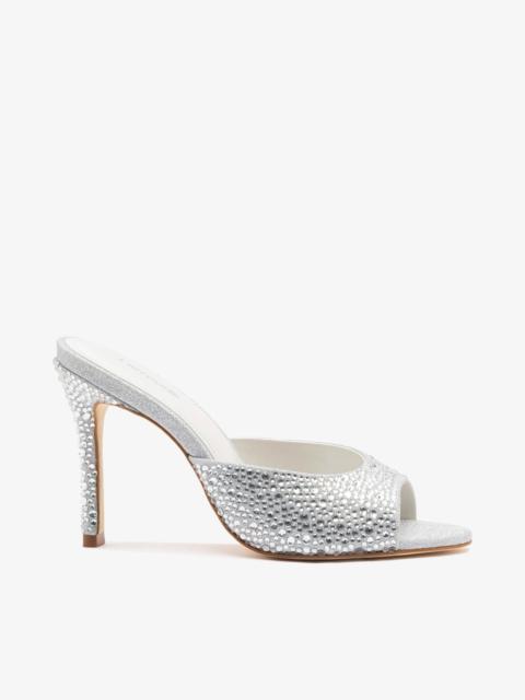 Larroudé Jasmine Hi Mule Crystal Silver