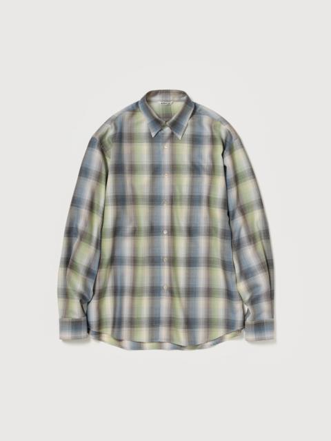 AURALEE SUPER LIGHT WOOL CHECK SHIRT