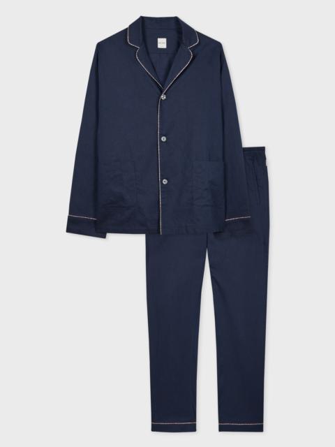 Paul Smith Navy 'Signature Stripe' Trim Pyjama Set