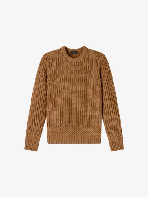 A.P.C. RON SWEATER - CAMEL SWEATER IN RECYCLED WOOL