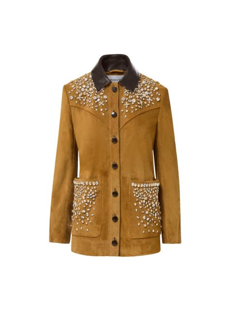 VERONICA BEARD SHANNON SUEDE EMBELLISHED JACKET