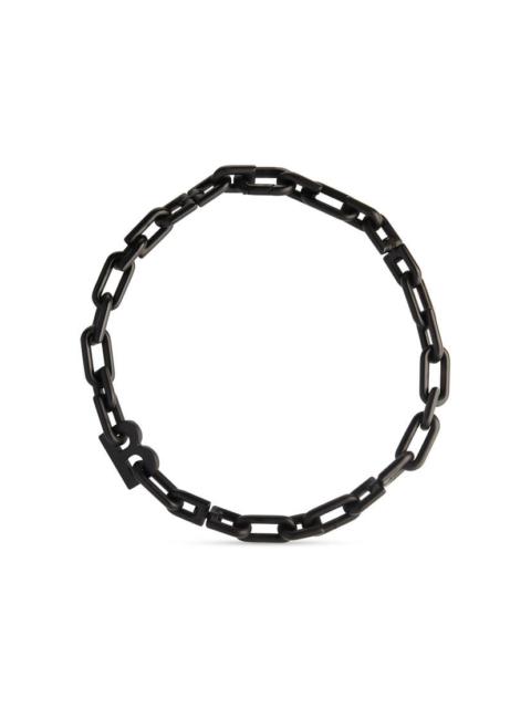 B Chain Thin Necklace  in Black