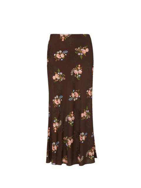 VERONICA BEARD CLOVER FLORAL MIDI SKIRT