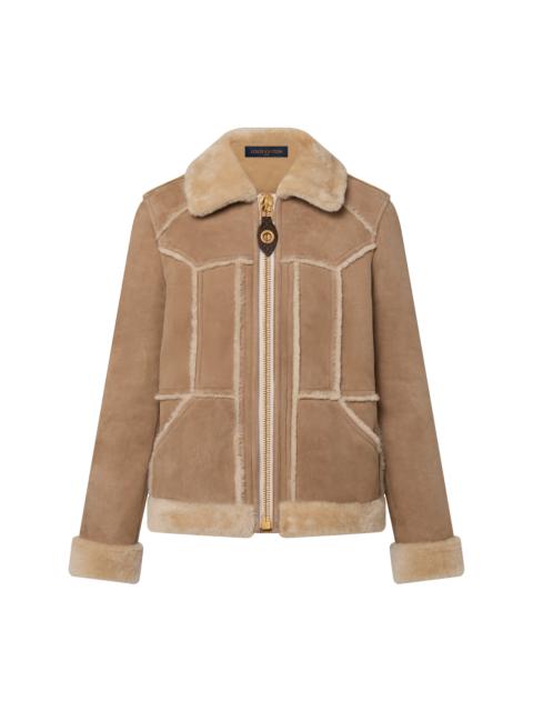 Louis Vuitton Topstitched Shearling Coat