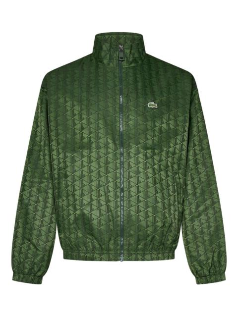LACOSTE monogram pattern zip-up track jacket