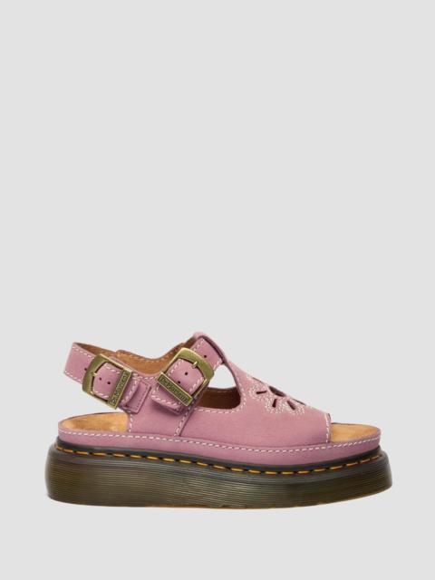 Dr. Martens Dunnet Flower Tumbled Nubuck Platform Sandals