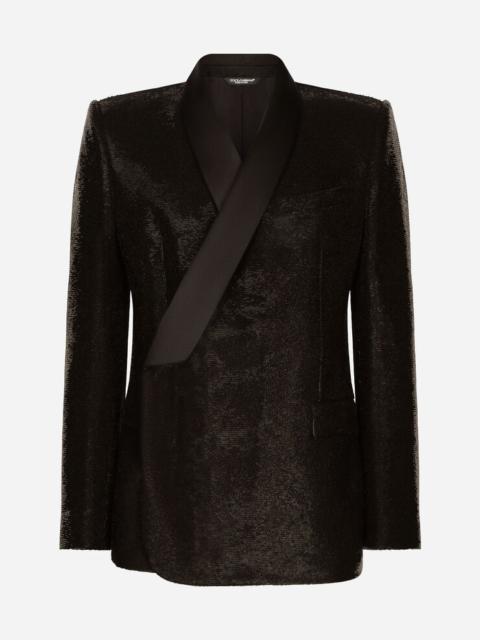 Sequined double-breasted Sicilia-fit tuxedo jacket
