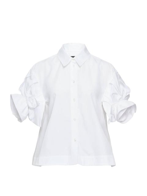 Simone Rocha Cropped Rose Puff Sleeve Shirt