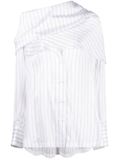 THE ATTICO striped asymmetric shirt