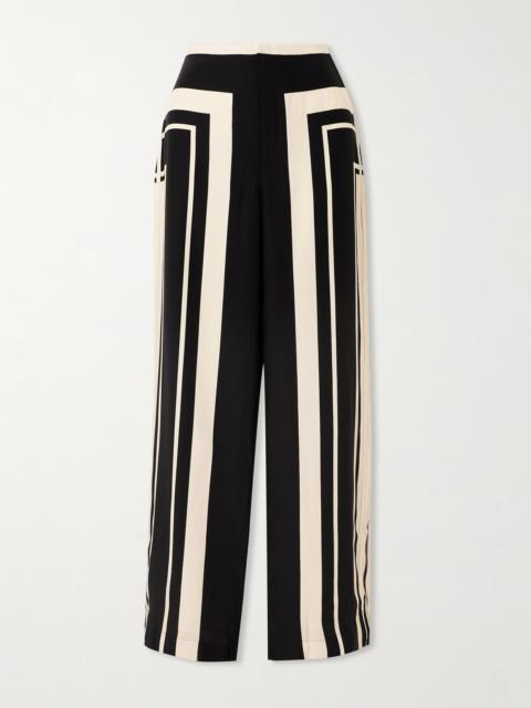 SIR. Pietra Printed Silk-crepe Wide-leg Pants
