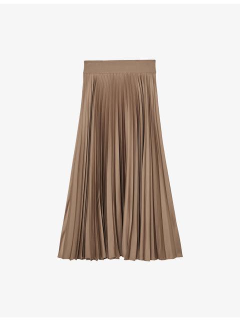 REISS Seren Pleated Woven Midi Skirt