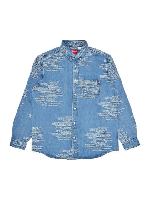 Supreme Supreme Trademark Jacquard Denim Shirt 'Washed Blue