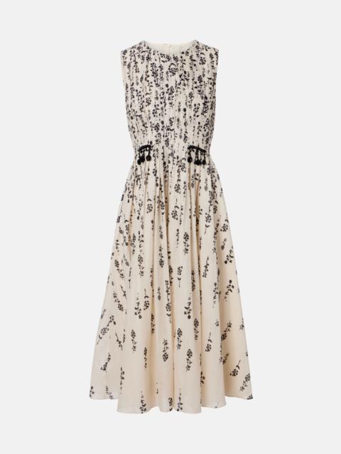 'S Max Mara Embellished floral cotton voile midi dress