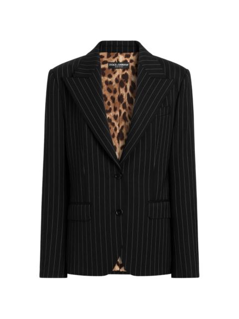 Dolce & Gabbana Linda single-breasted jacket in pinstripe wool