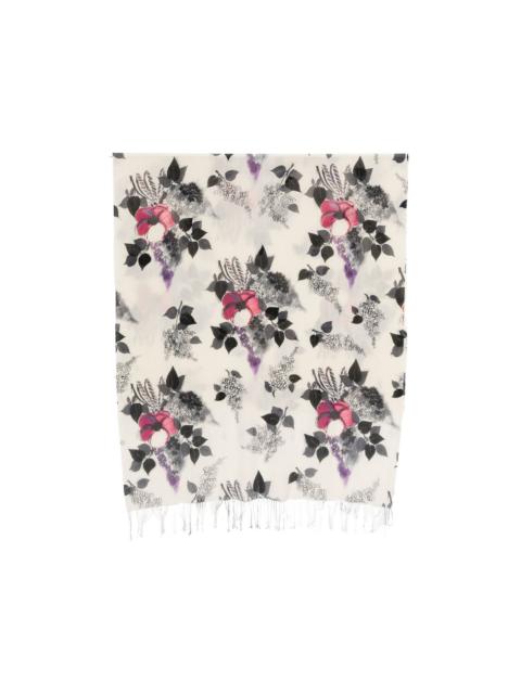 Roberto Cavalli floral-print fringed scarf
