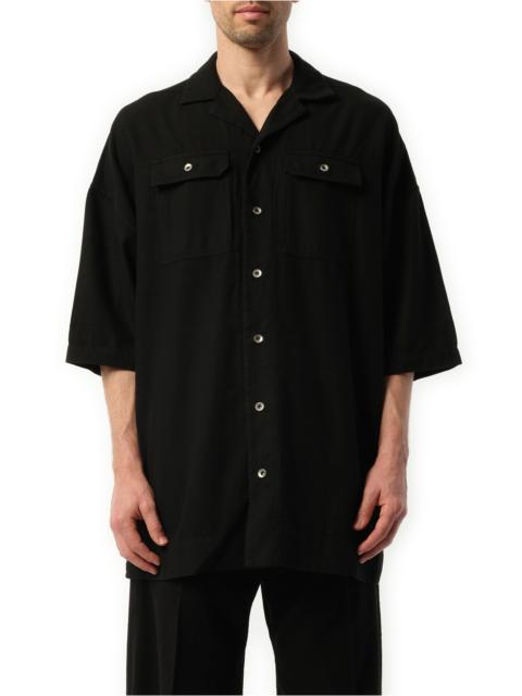 Rick Owens DRKSHDW Magnum Tommy Flannel Shirt in Black