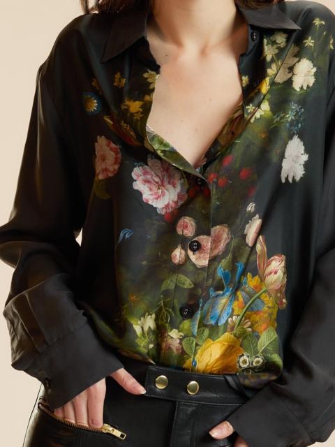 CYNTHIA ROWLEY Floral Collectible Silk Shirt