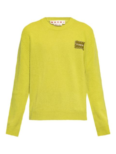 Marni logo-patch sweater
