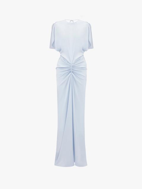 Exclusive Floor-Length Gathered Dress In Ice