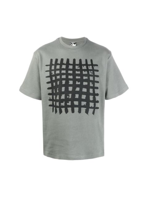 GR10K grid-print cotton T-shirt