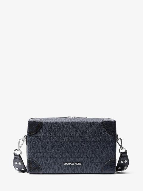 MICHAEL KORS Jeanie Small Signature Logo and Snake Embossed Crossbody Bag