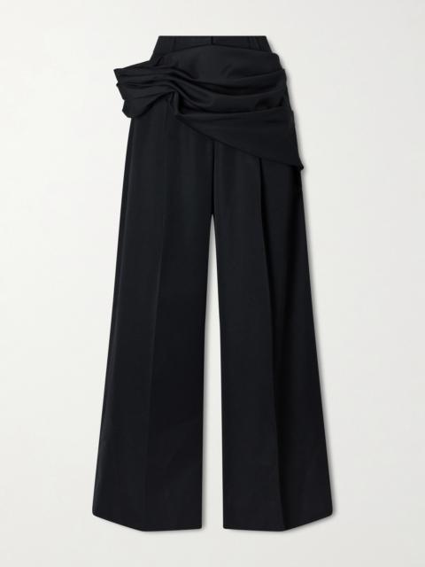 Simone Rocha Gathered Crepe Wide-leg Pants