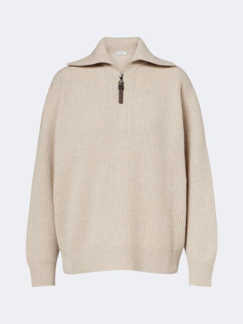 Brunello Cucinelli Monili cashmere half-zip sweater