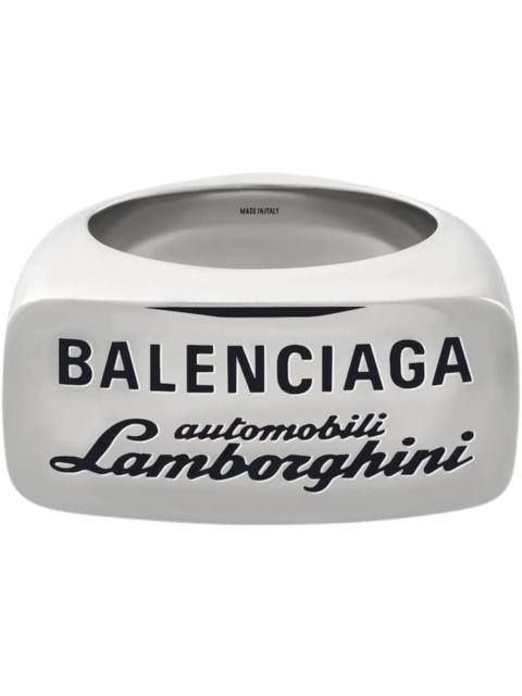 BALENCIAGA Balenciaga Automobil Lamborghini Signet Ring Ring Shiny Silver