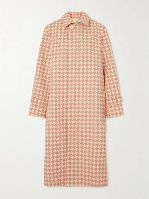 Houndstooth twill trench coat