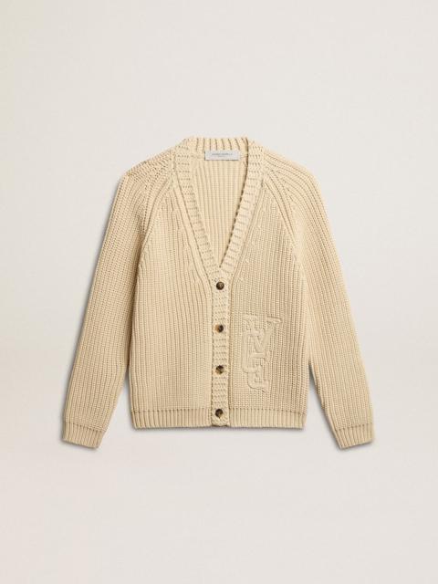 Women's cotton cardigan with embroidery on the front