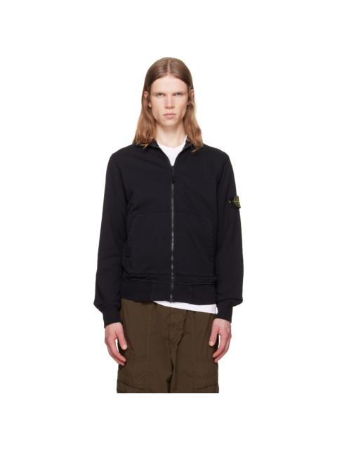 Stone Island Black 610063 Organic Cotton Fleece Sweatshirt