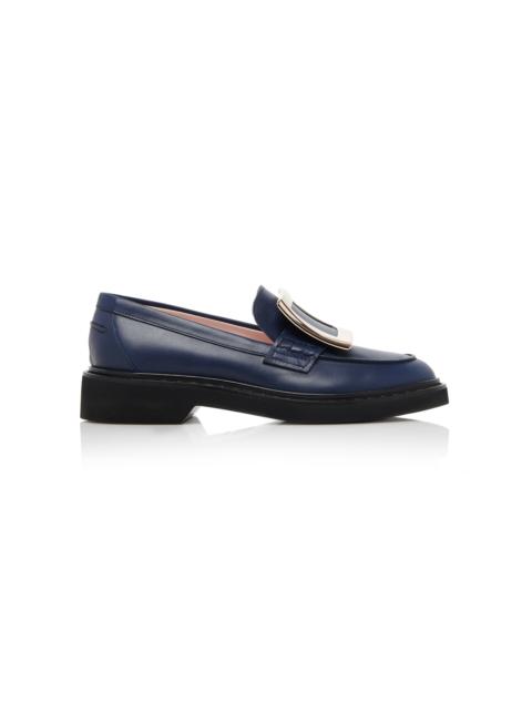 Roger Vivier Viv Rangers Buckle Leather Loafers navy
