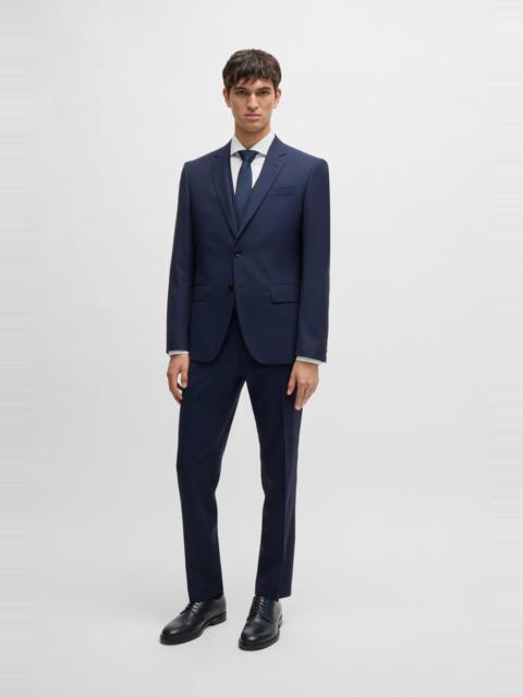 BOSS SLIM-FIT SUIT IN PATTERNED STRETCH WOOL
