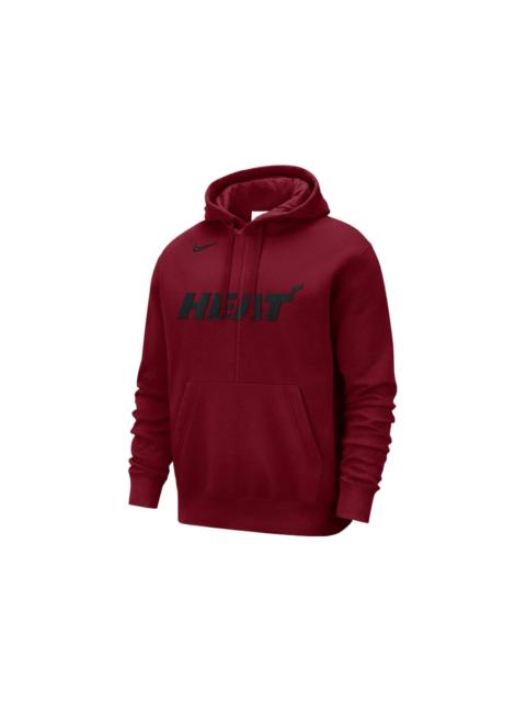 Nike Nike NBA Miami Heat Courtside Team Logo Fleece Pullover Loose Fit Hoodie Red