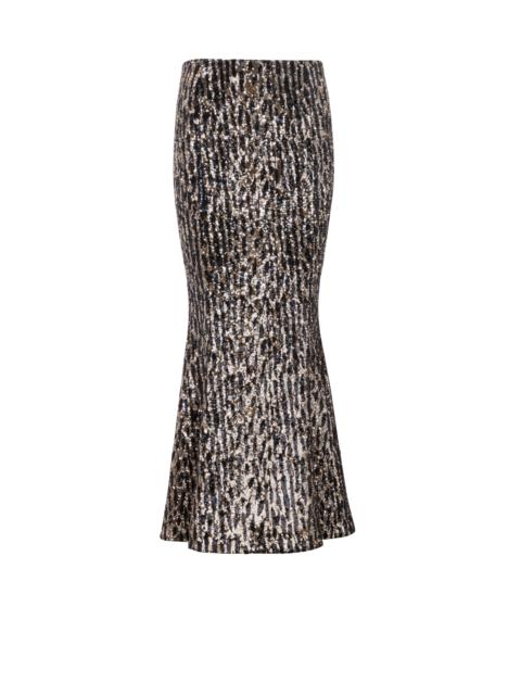 Balmain Long skirt with sequin embroidery