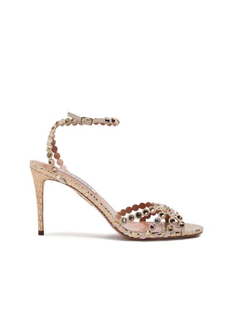 AQUAZZURA 85mm Tequila scalloped embellished sandal