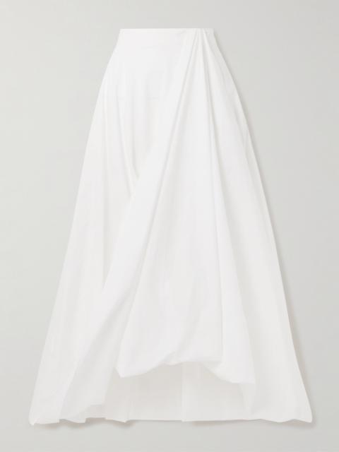 Brunello Cucinelli Gathered Cotton-blend Midi Skirt