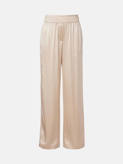 Brunello Cucinelli Silk-blend satin wide-leg pants