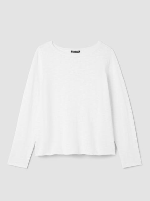 EILEEN FISHER Organic Linen Cotton Slub Bateau Neck Top