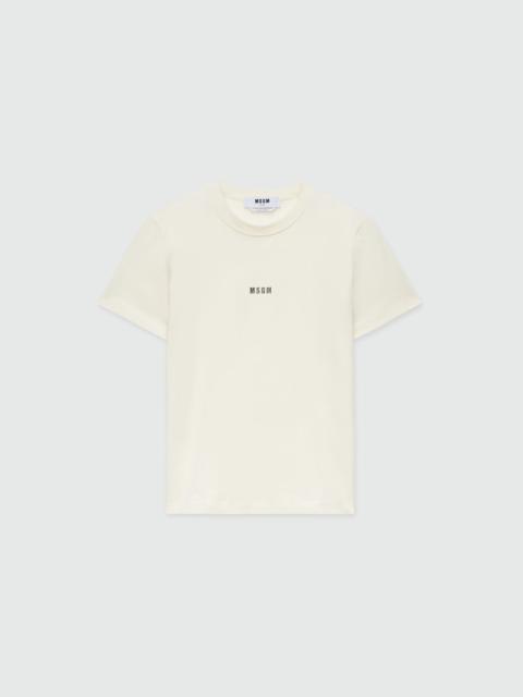 MSGM White T-shirt with micro logo