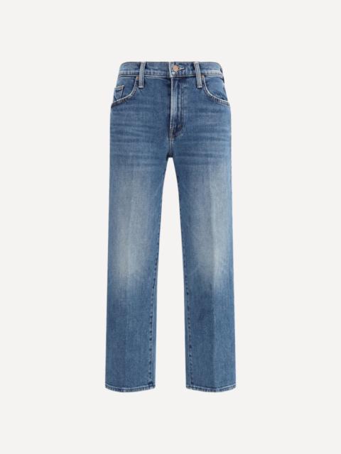 MOTHER Mid Rise Rambler Zip Ankle Fray Jeans