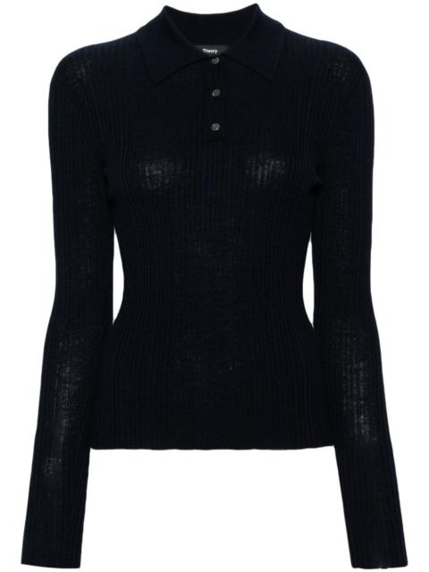 Theory ribbed-knit polo shirt