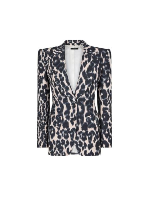 TOM FORD LEOPARD PRINTED HOPSACK JACKET