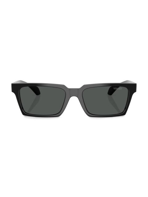 VERSACE Men's 55MM Rectangular Sunglasses - Black