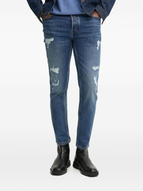 HUGO distressed tapered jeans
