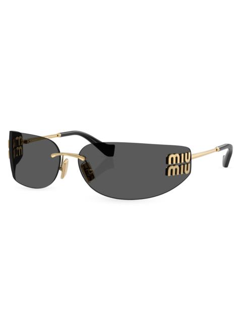 Miu Miu Women's 75MM Rectangular Sunglasses - Gold