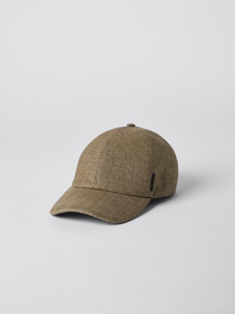 Brunello Cucinelli Sparkling linen baseball cap with shiny tab