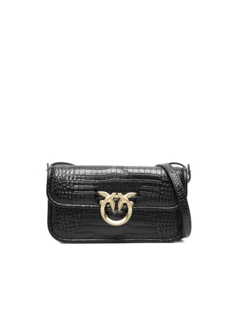 PINKO crocodile-embossed leather cross body bag